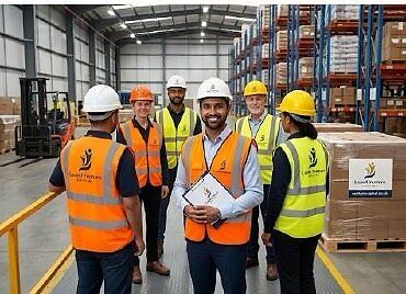 Laxmi Venture Capital team on site in a logistics warehouse